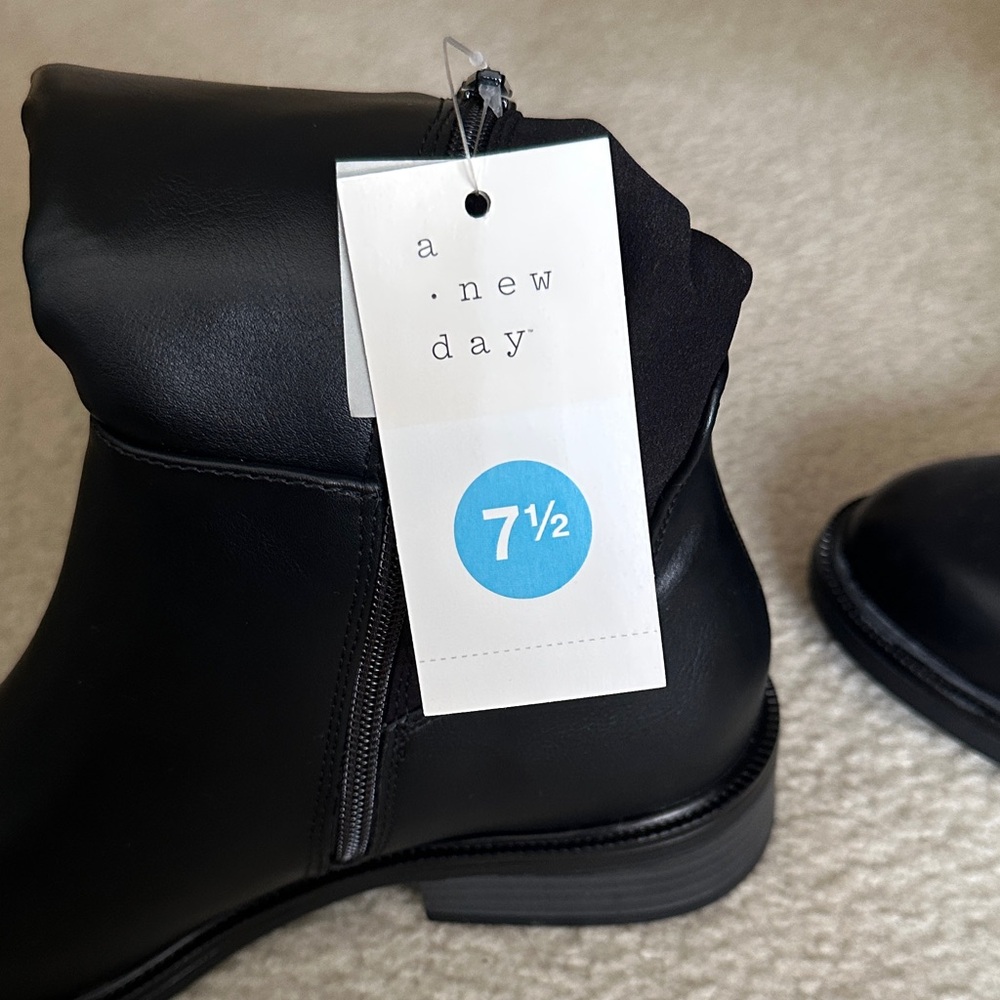 a new day Black Over-the-Knee Stretch Leather Boots - Picture 5 of 6